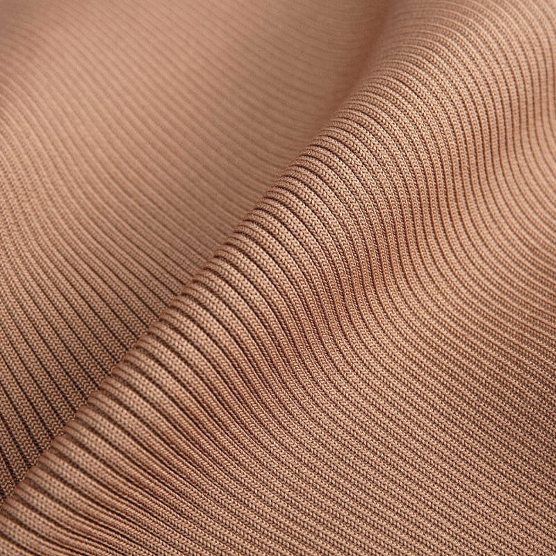 2x2 humilis proten Polyester Ribbed Knyt fabricae ad Lightweight indumentis